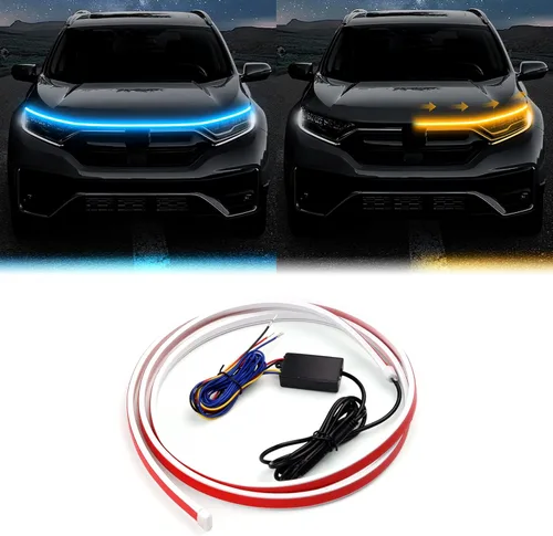 Tira de Luz LED Cortable para Debajo del Capó del Coche, Tiras LED para Motor Automotriz, Luz Direccional Guía Decorativa, Impermeable IP66,