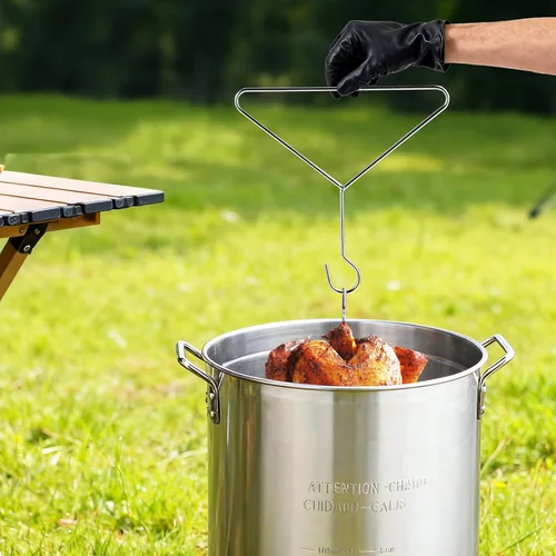 Miniatura 8 de Outvita Juego de freidora de pavo de 30 cuartos de galón, vaporizador de caldera de pescado y mariscos de aluminio con quemador de gas propano