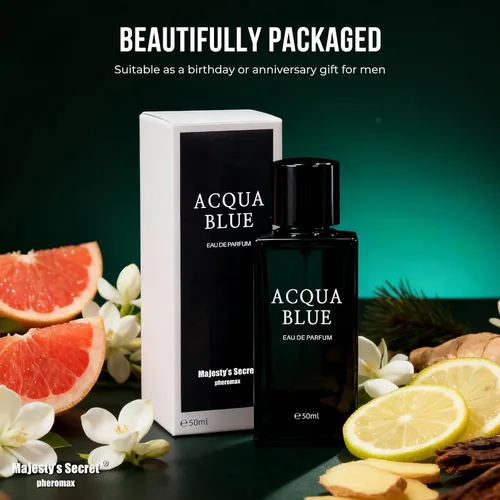 Miniatura 9 de Acqua Blue Eau de Parfum para hombre, 1.7 fl oz de colonia fresca de madera fougere con limón, menta y pimienta rosa, fragancia masculina limpia