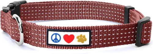 Miniatura 10 de Pawtitas - Collar reflectante para perro - Nombre y número de teléfono personalizados, ajustable para perros pequeños y cachorros - Morado Púrpura