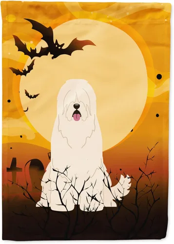 Miniatura 228 de Caroline's Treasures BB4307GF - Bandera de Halloween Airedale para jardín, bandera decorativa para patio exterior, obras de arte de patio, macizos