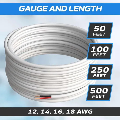 Miniatura 2 de Cables Direct Online Cable de altavoz 16/2 de 50 pies con clasificación CL2 para interiores de bajo voltaje de aluminio recubierto de cobre (CCA)