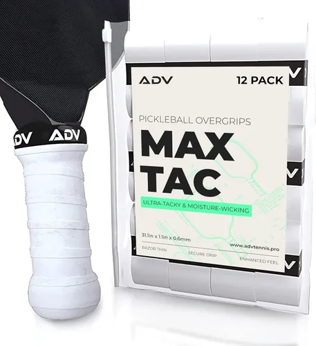 Miniatura 7 de Cinta de agarre adhesiva extremadamente pegajosa y antideslizante ADV MaxTac para pickleball - Paquete de 3, 6, 12 - Sobregrip para raqueta