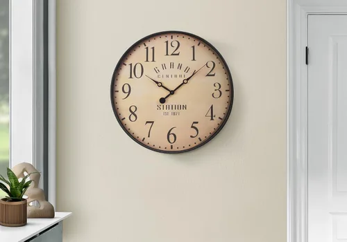 Miniatura 2 de Monarch Specialties I 9053 Relojes, 20" redondo, reloj de pared, marrón antiguo, de transición