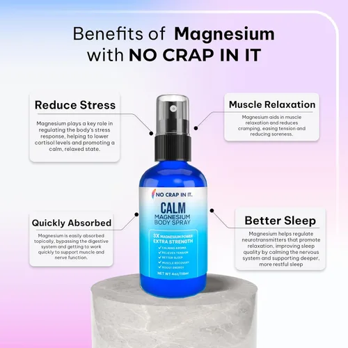 Miniatura 6 de No Crap In It Spray de magnesio calmante Triple Magnesio Potencia: Cloruro de magnesio natural, glicinato, sulfato de 4 oz