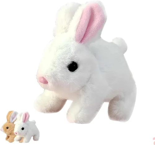 Miniatura 7 de My Realistic Bunny Toy Easter My Realistic Interactive Bunny - Saltar, contraer y sacudir orejas (marrón)