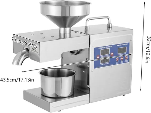 Miniatura 4 de Máquina de prensa de aceite, máquina de aceite de prensa fría y caliente de 820 W, expulsor de aceite orgánico, extractor de prensa de aceite