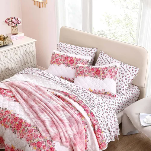 Miniatura 2 de Betsey Johnson - Juego de edredón Queen, ropa de cama reversible de microfibra cepillada con fundas a juego, decoración del hogar cosida