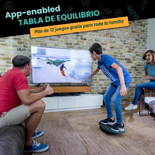 Miniatura 2 de GoBalance Board - Tabla de equilibrio habilitada para la aplicación. Sensor Bluetooth inteligente, 12 juegos interactivos gratis: entrenamiento