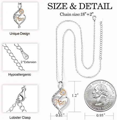 Miniatura 5 de BFF&UNICORN - Collar de plata de ley S925, regalo para la abuela, nana y madre
