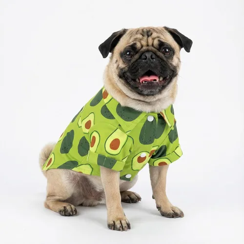 Miniatura 4 de Fitwarm Camisa hawaiana para perro con aguacate, ropa divertida de verano para perros pequeños, niños y niñas, acogedor atuendo con cuello