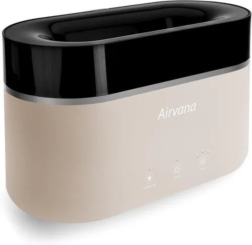 AquaFlame Humidificador ultrasónico (0.75 litros) - Humidificador con tecnología de vibración con difusor de aceite esencial - Diseño de mesa para