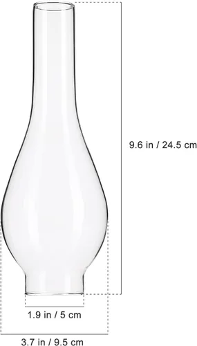 Miniatura 2 de Luxshiny Pantalla de lámpara de aceite de repuesto para chimenea de vidrio transparente, 9.64 x 1.96 x 1.96 pulgadas, resistente al viento, cubierta