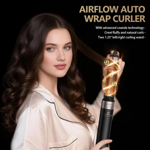 Miniatura 2 de Estilizador de aire caliente, cepillo secador de pelo con iones negativos, rizadores de cabello con enrollado automático y flujo de aire, moldeador