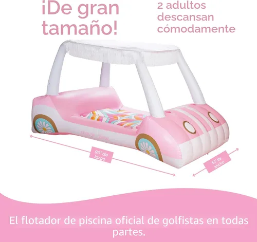 Miniatura 7 de FUNBOY Giant Inflatable Luxury Golf Cart Pool Float, Two Cup Holders, Removable Fringe Shade, Float for Summer Pool Party and Entertainment Carrito