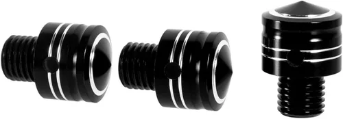 Miniatura 3 de Tornillos para espejo de motocicleta M10x1.25 de aluminio, 3 piezas en 1, juego universal para scooter, Street Bike Motocross, Cafe Racer (negro)