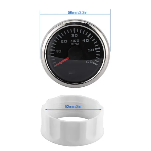 Miniatura 3 de KIMISS 2.047 in 6000RPM LCD tacómetro medidor para motocicleta auto motor fuera de borda, construcción ry, medidor digital RPM con contador