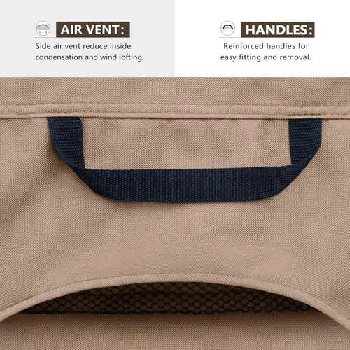 Miniatura 5 de ULTCOVER Cubierta otomana impermeable para patio, rectangular, para exteriores, tamaño 26 pulgadas de largo x 20 pulgadas de ancho x 18 pulgadas
