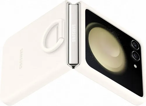 Miniatura 4 de Samsung Galaxy - Funda de silicona con anillo para Z Flip5, color crema