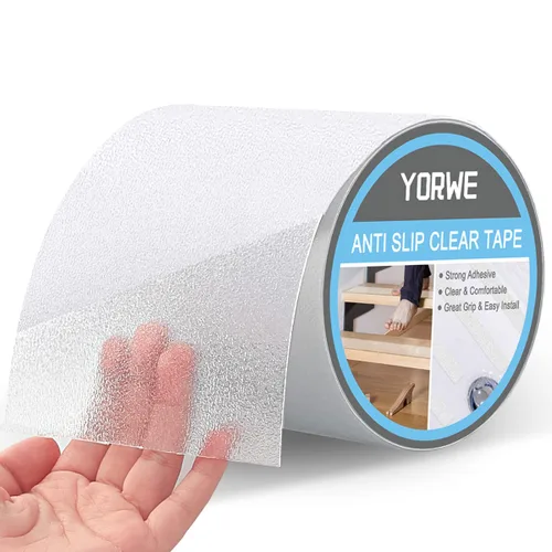 Miniatura 8 de Yorwe Cinta antideslizante transparente, más clara y cómoda cinta de seguridad (2 pulgadas de ancho x 190 pulgadas de largo, transparente)