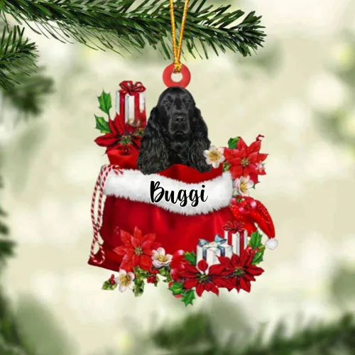 Miniatura 170 de Perro Akita Inu personalizado en bolsa de regalo, adorno de Navidad, nombre personalizado, regalo para amantes de los perros, familia, Navidad