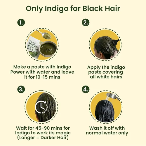 Miniatura 6 de Shudh Online Polvo índigo para cabello (7 oz - 200 g) Tinte para el cabello índigo puro Neela Powder, Indigofera Tinctoria Herbs - Colorea tu