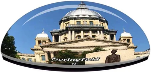 Miniatura 3 de Springfield Illinois State Capitol USA Magnet Travel Souvenir 3D Crystal Glass Collection Gift Refrigerator Sticker