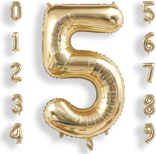 Miniatura 55 de AULE Globos grandes de 40 pulgadas, número 0, negros, grandes, de papel de aluminio, globos de número de helio 0-9, gigantes, jumbo, felices