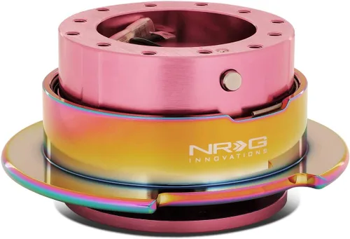 Auto Dynasty NRG Innovations SRK-250PK-MC Adaptador de liberación rápida para volante Gen 2.5 Cuerpo rosa/Anillo cromado Neo