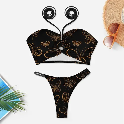 Miniatura 3 de Florally Bikini Sets for Women Two Piece String Bikinis Swimsuit Triangle Bathing Suit