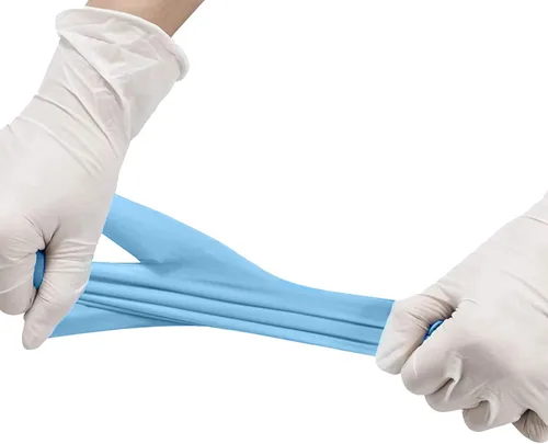 Miniatura 8 de Guantes de examen médico de nitrilo: sin polvo, no estériles, guantes desechables de 5 mil, color azul