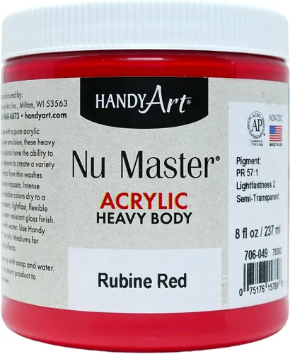 Miniatura 36 de Handy Art Nu Master - Pintura acrílica de cuerpo pesado, 8 onzas, carmesí Alizarin