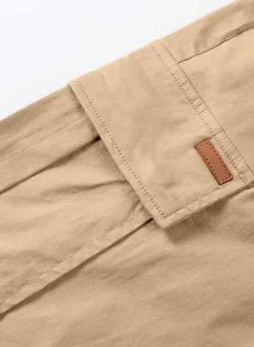 Miniatura 9 de JMIERR Pantalones cortos de sarga para hombre con cordón de algodón clásico elástico con 6 bolsillos