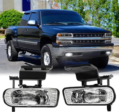 Miniatura 15 de RAMJET4X4 Faros antiniebla LED mejorados Faros de niebla aprobados por DOT Reemplazo compatible con Chevy Silverado 1999-2002 1500 2500 3500, Chevy