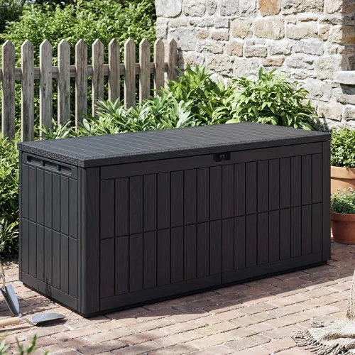 Miniatura 15 de UDPATIO Caja de cubierta de 100 galones, caja de almacenamiento para exteriores, resina impermeable con cerradura, contenedor de almacenamiento