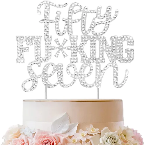 Miniatura 33 de LINGTEER Veintiún divertidos adornos dorados para tartas con diamantes de imitación – Saludos a los 21 años de edad, decoración de centros de mesa