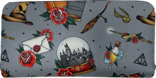 Miniatura 2 de Loungefly Harry Potter Relics - Cartera con estampado de tatuajes, Gris