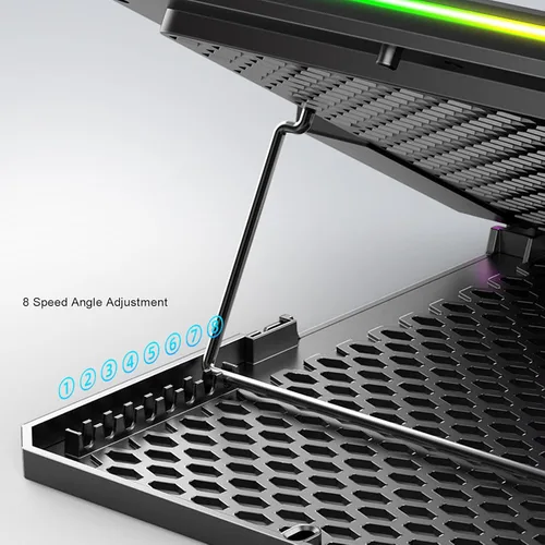Miniatura 6 de Sanpyl Almohadilla de enfriamiento para laptop, enfriador de laptop con 10 ventiladores turbo para portátiles de 12 a 19 pulgadas, 5 velocidades