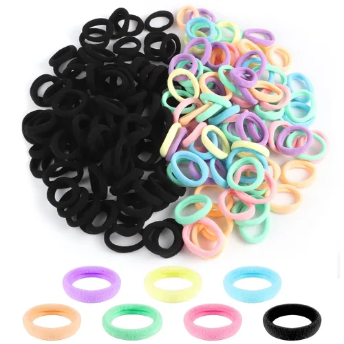 Miniatura 9 de Juego de 200 ligas para el cabello multicolor sin costuras para niñas, pulseras de telar para niños pequeños, kit de bricolaje
