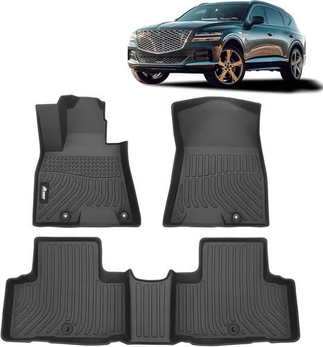 Miniatura 19 de FREEMOTOR802 Compatible con Ford Maverick 2.5L híbrido 2022-2025, alfombrillas de piso negras moldeadas en 3D, protección para 1ª y 2ª fila