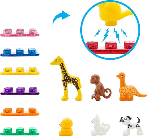 Miniatura 6 de PicassoTiles Juego de figuras de acción de animales magnéticos para imán, bloque de construcción educativo, kit de aprendizaje STEM de construcción