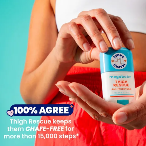 Miniatura 5 de Megababe Thigh Rescue Anti-Chafe Stick Mini Tamaño para viajes, ideal para llevar contigo Previene el roce y la irritación de la piel Para