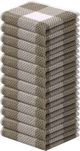 Miniatura 64 de Mordimy Toallas de cocina 100% algodón con tejido de gofre, 13 x 28 pulgadas, paños de cocina súper suaves y absorbentes para secar platos, paquete