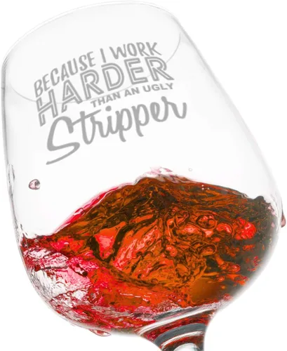 Miniatura 5 de Copa de vino Work Harder Than A Stripper (12.75 onzas), regalo de vino novedoso para mujeres, frases divertidas, regalo de cumpleaños único, regalo