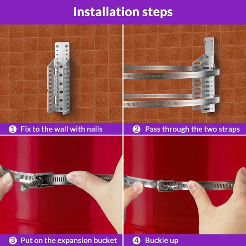 Miniatura 3 de Soporte universal de montaje en pared para tanque de expansión de calentador de agua, tanque de 5 galones o soportes de poste de 13 pulgadas
