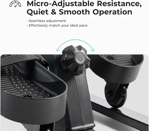 Miniatura 5 de Sunny Health & Fitness Under Desk Pedal Elliptical Machine, Adjustable Resistance Leg Exerciser Office Home Workout While Sitting for Seniors Negro