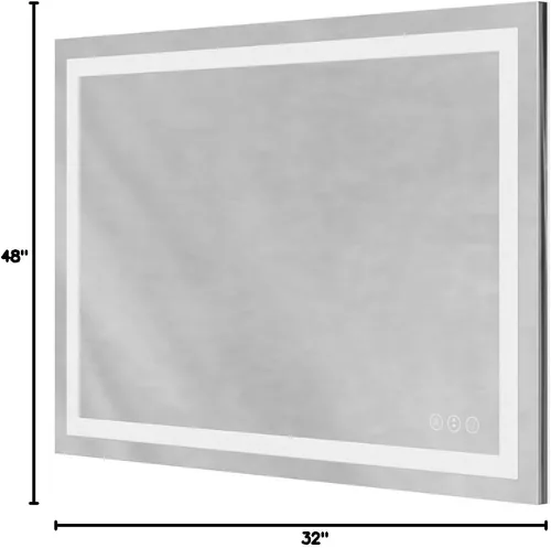 Miniatura 9 de Loaao Espejo de baño con LED y luces, 48 x 32 pulgadas, antiempañamiento, regulable, retroiluminación, luz frontal, espejo de tocador de baño