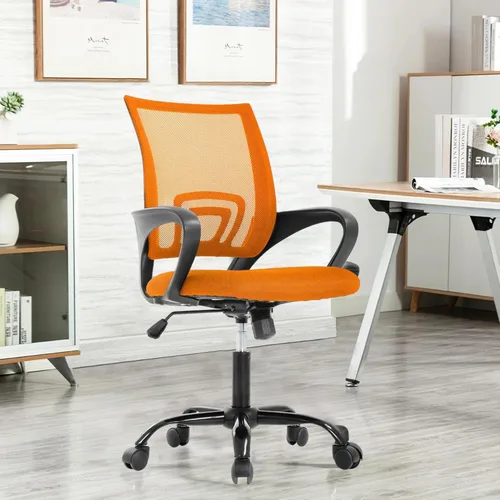 Miniatura 13 de Juego de 2 sillas ergonómicas de escritorio, sillas de oficina de malla para computadora con soporte lumbar y reposabrazos, silla de trabajo Gris