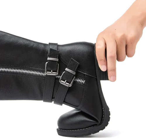 Miniatura 7 de GLOBALWIN Botas altas hasta la rodilla para mujer, botas de equitación cómodas para mujer, tacón bajo