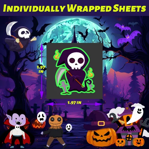 Miniatura 6 de winthrop 240 tatuajes temporales luminosos de Halloween para niños, envueltos individualmente que brillan en la oscuridad, tatuajes de seguridad